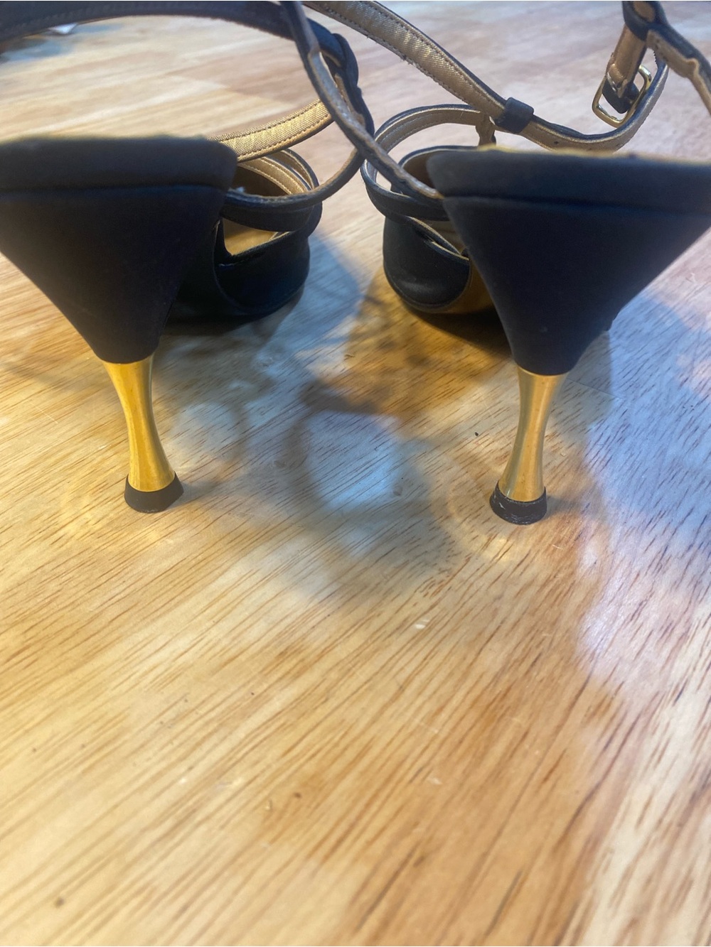 Kenneth Cole Black Strappy Satin Pointed-Toe Heels - Picture 4 of 8